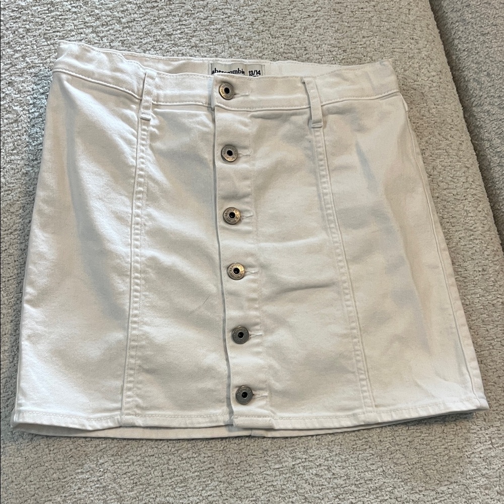 Abercrombie Kids Cream Button-Front Mini Skirt